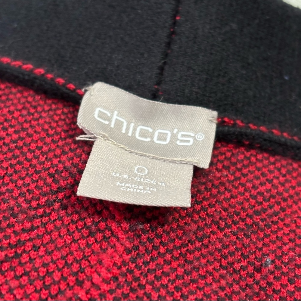 Chico’s Black and Red Long Embroidered Cardigan Size 0 - Picture 10 of 11